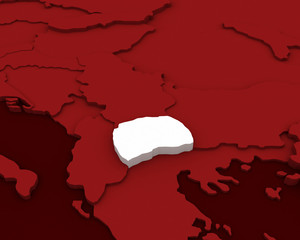 macedonia map 3D illustration