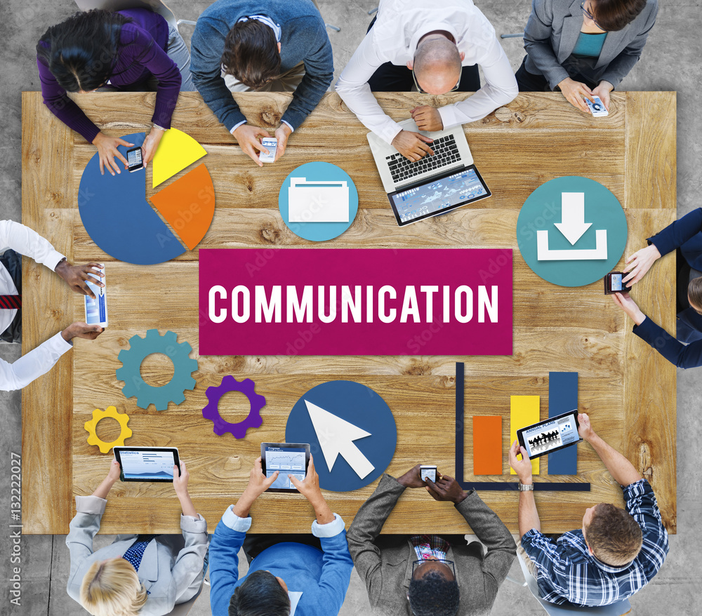 Poster communication networking technology internet concept