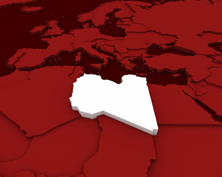 libya map 3D illustration