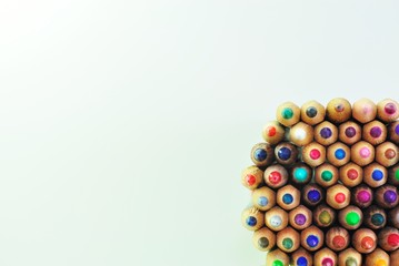 color pencils on white background 