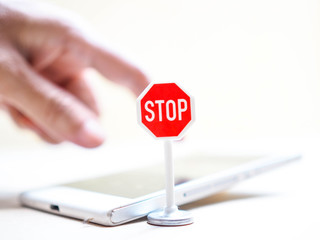 stop sign for stop use smart phone
