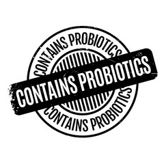 Contains Probiotics rubber stamp. Grunge design with dust scratches. Effects can be easily removed for a clean, crisp look. Color is easily changed.