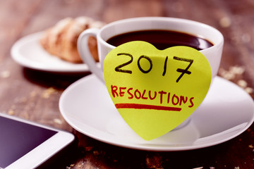 brekafast, smartphone and text 2017 resolutions