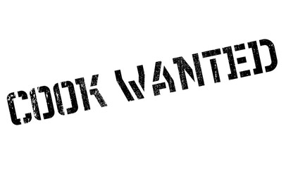 Cook Wanted rubber stamp. Grunge design with dust scratches. Effects can be easily removed for a clean, crisp look. Color is easily changed.