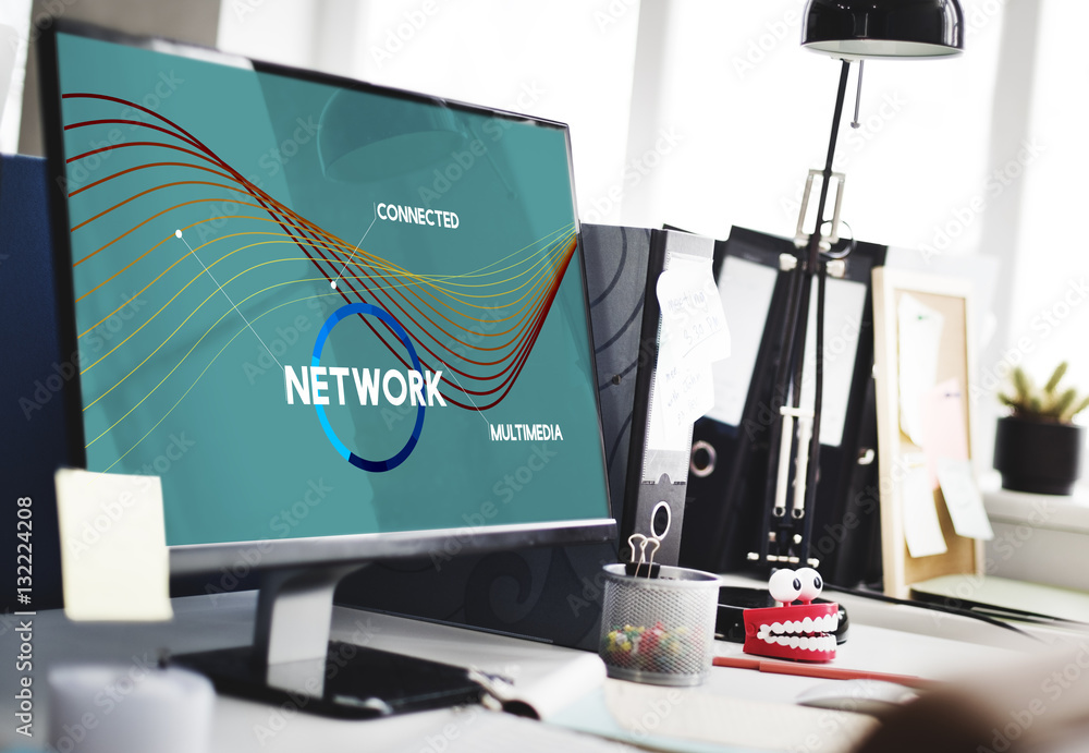 Poster network communication connection web concept
