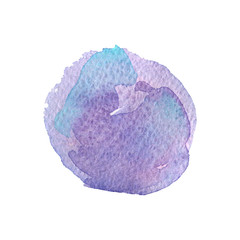 Hand drawn watercolor purple spot. Plum round watercolor stain. Gentle marsala. It is possible to use for wrap, wallpaper, website, decor. Isolated on white background.