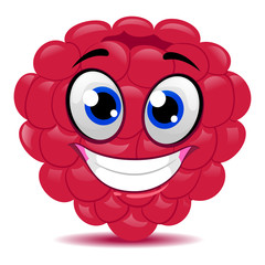 Vector Illustration of Happy Raspberry Mascot