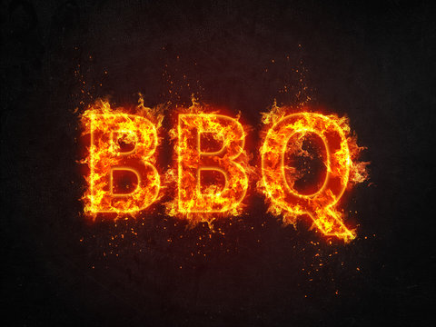 Burning BBQ sign