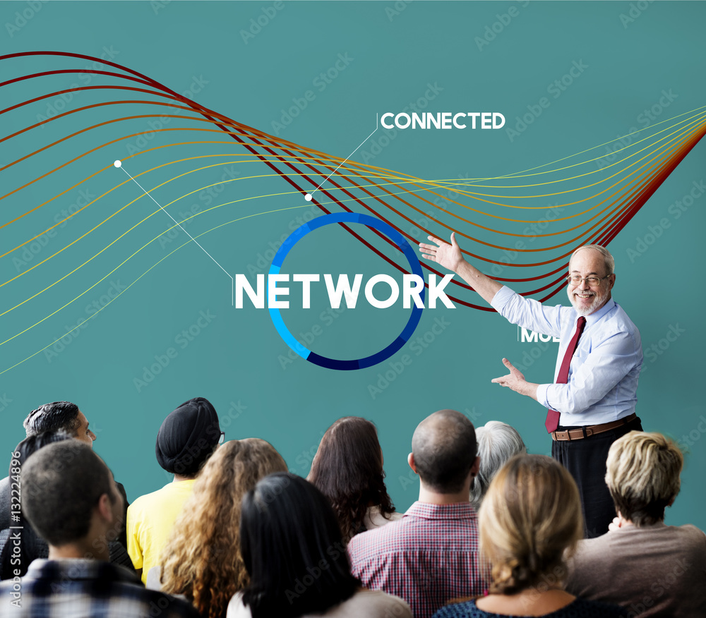 Poster network communication connection web concept
