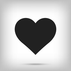 Gray heart icon on a abstract gray background. Vector, eps10