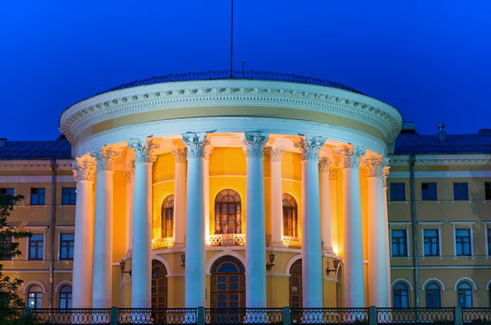 Ukraine Kiev International Centre of Culture (October Palace). Night Scene