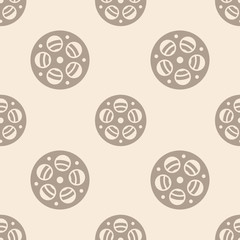 Cinema retro movies cinema reel icon seamless pattern, tiling ornament. Vector illustration