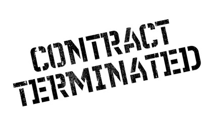 Contract Terminated rubber stamp. Grunge design with dust scratches. Effects can be easily removed for a clean, crisp look. Color is easily changed.