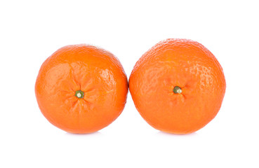 whole ripe mandarin orange on white background