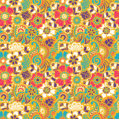 Paisley seamless colorful pattern