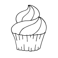 Cupcake in doodle style