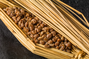 藁入り納豆　Natto Japanese foods