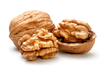 Whole walnut and half walnut piece.