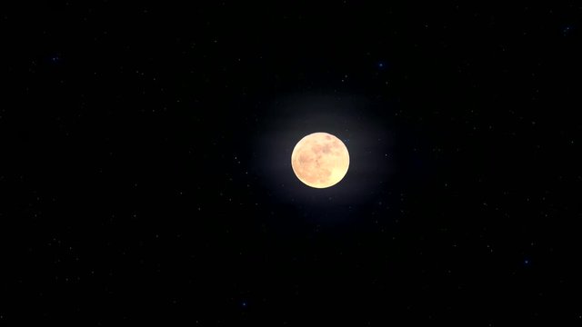 Full moon at a starry sky.
