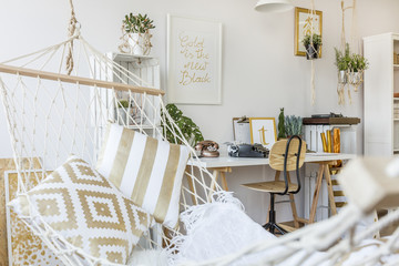 Hammock at room interior