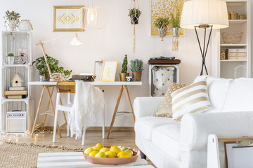 Apartment with gold decors