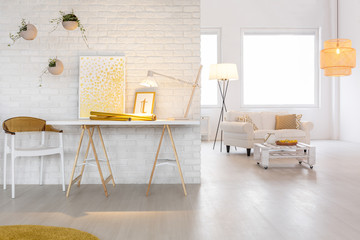 Interior with stylish lighting