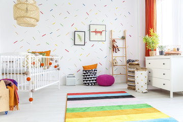 White baby room with cot