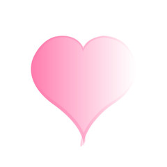 Pink gradient heart on white background. Illustration