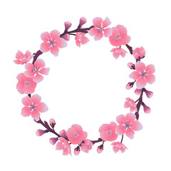 Naklejka na ściany i meble Graphic sakura wreath