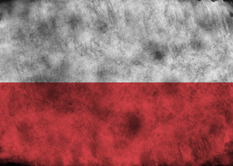 Grunge Poland flag.