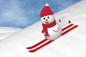 bonhomme de neige sport hiver ski