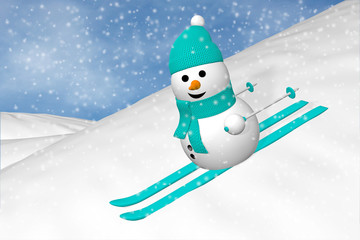 bonhomme de neige sport hiver ski