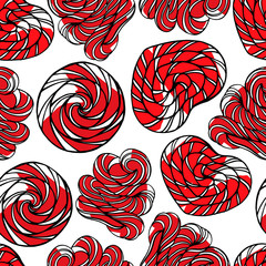 Seamless pattern with lollipops.