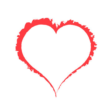 Scarlet fat heart on white background. Illustration