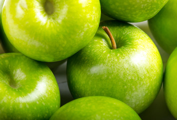 Close-up apple background,Green apple fruit background.