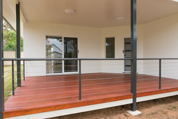 New modern house with timber deck