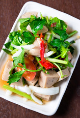 Thai pork sausage salad