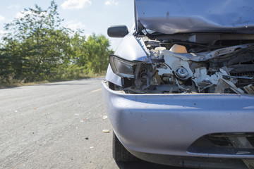 Car accident,crash on the road.