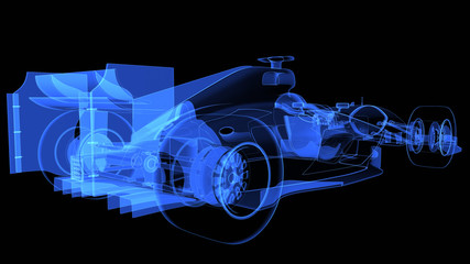 Fototapeta premium 3d Illustration of xray sport car