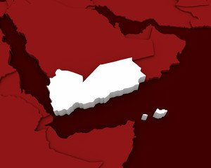 Fototapeta na wymiar yemen map 3D illustration