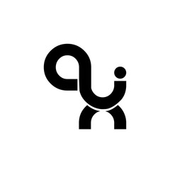 Initial Letter AX Rounded Lowercase Logo
