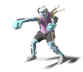 Naklejka premium boxer, 3d rendering