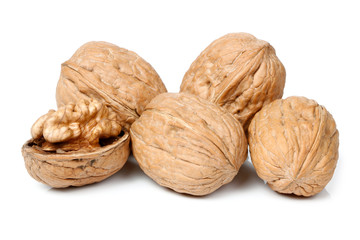 Whole walnut and half walnut piece.