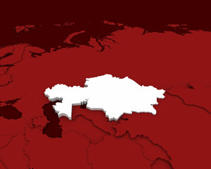 kazakhstan map 3D rendering