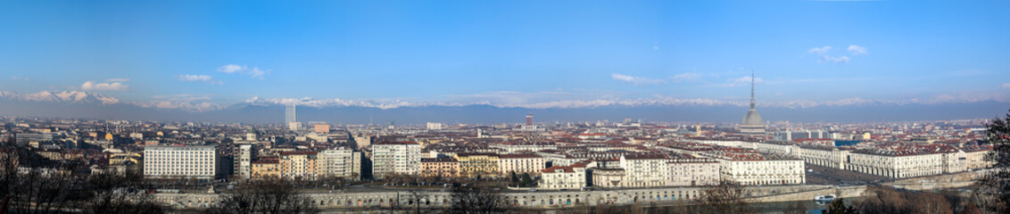 Fototapeta na wymiar View of Torino, Italy from Monte dei Cappuccini