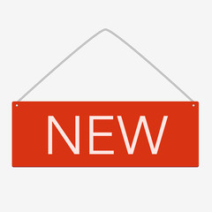 free red square sticker isolated on white