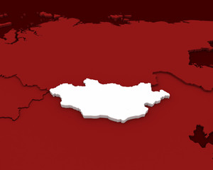 Fototapeta premium mongolia map 3D rendering