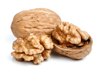 Whole walnut and half walnut piece.