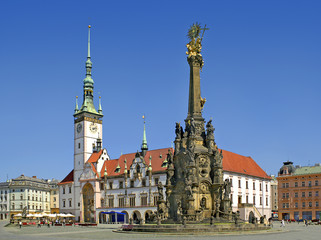 Olomouc - Town hall and Holy trinity - Plague Pillar in Olomouc, World Heritage Site by UNESCO
