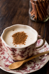 Turkish Salep or Sahlep with cinnamon sticks / Christmas Eggnog